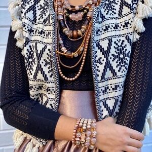 Twine & Twig Champagne Layer Necklace Set